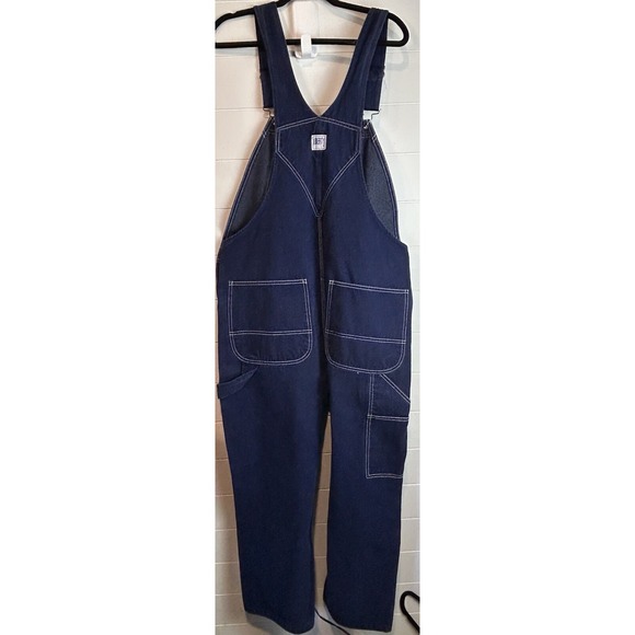 Liberty Denim Bib Overalls Men's 42x30 Blue With Pockets 100% Cotton‎ EUC - Picture 4 of 8